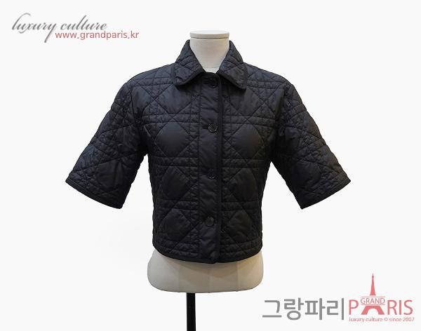 디올 블랙 까나쥬 퀼팅 반팔 자켓	S