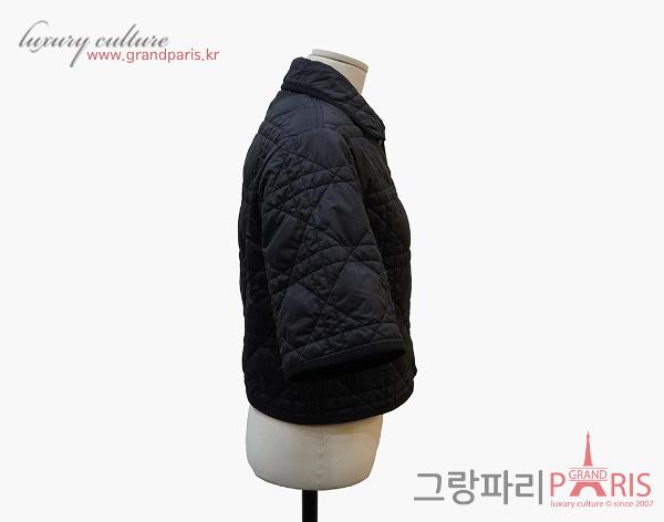 디올 블랙 까나쥬 퀼팅 반팔 자켓	S