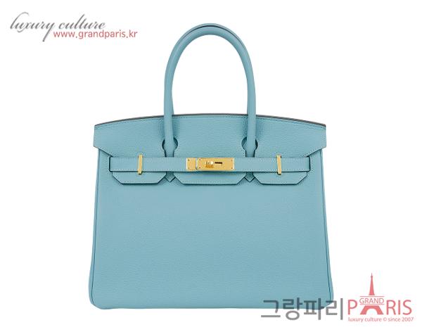 에르메스 벌킨 30 블루 아톨 금장 T