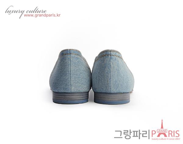 샤넬 데님 CC로고 플랫슈즈 37C