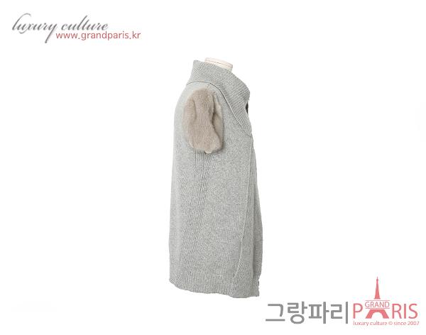 셀린느 그레이 캐시미어 밍크 반팔 상의 L