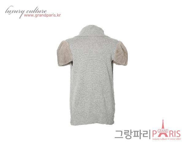 셀린느 그레이 캐시미어 밍크 반팔 상의 L