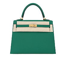에르메스 셀리에 켈리 25 베르트 제이드 금장 U