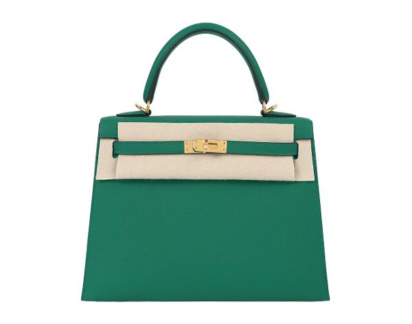 에르메스 셀리에 켈리 25 베르트 제이드 금장 U