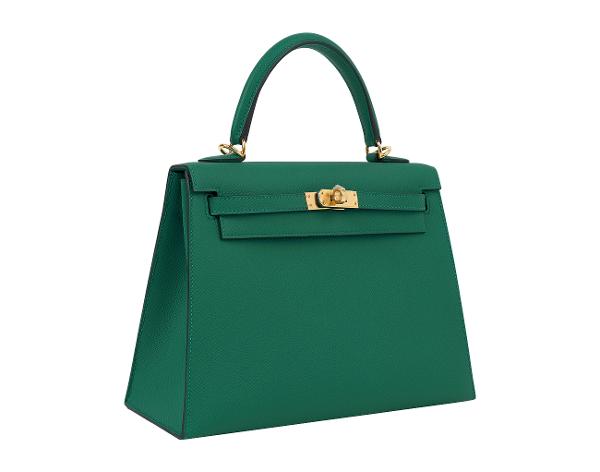 에르메스 셀리에 켈리 25 베르트 제이드 금장 U