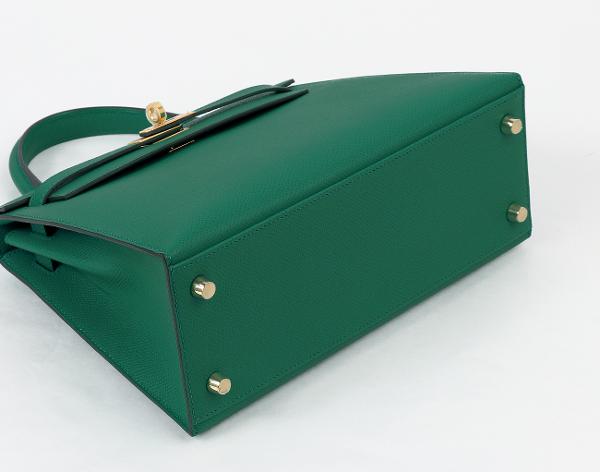 에르메스 셀리에 켈리 25 베르트 제이드 금장 U