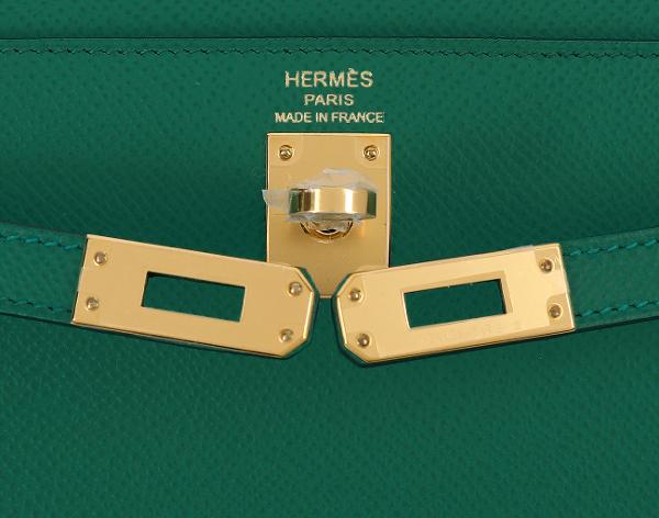 에르메스 셀리에 켈리 25 베르트 제이드 금장 U