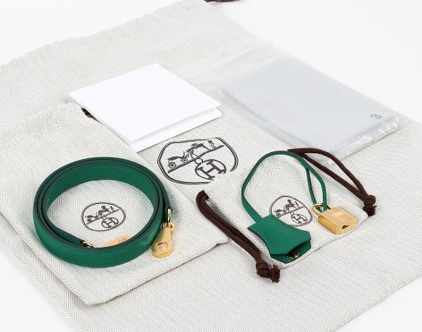 에르메스 셀리에 켈리 25 베르트 제이드 금장 U