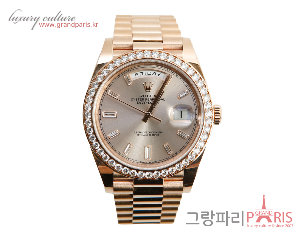 로렉스 데이데이트 40mm 다이아 로즈골드