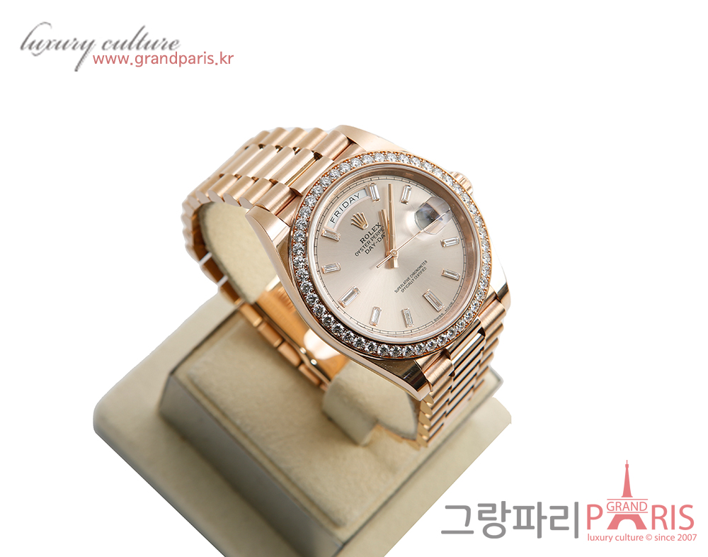 로렉스 데이데이트 40mm 다이아 로즈골드