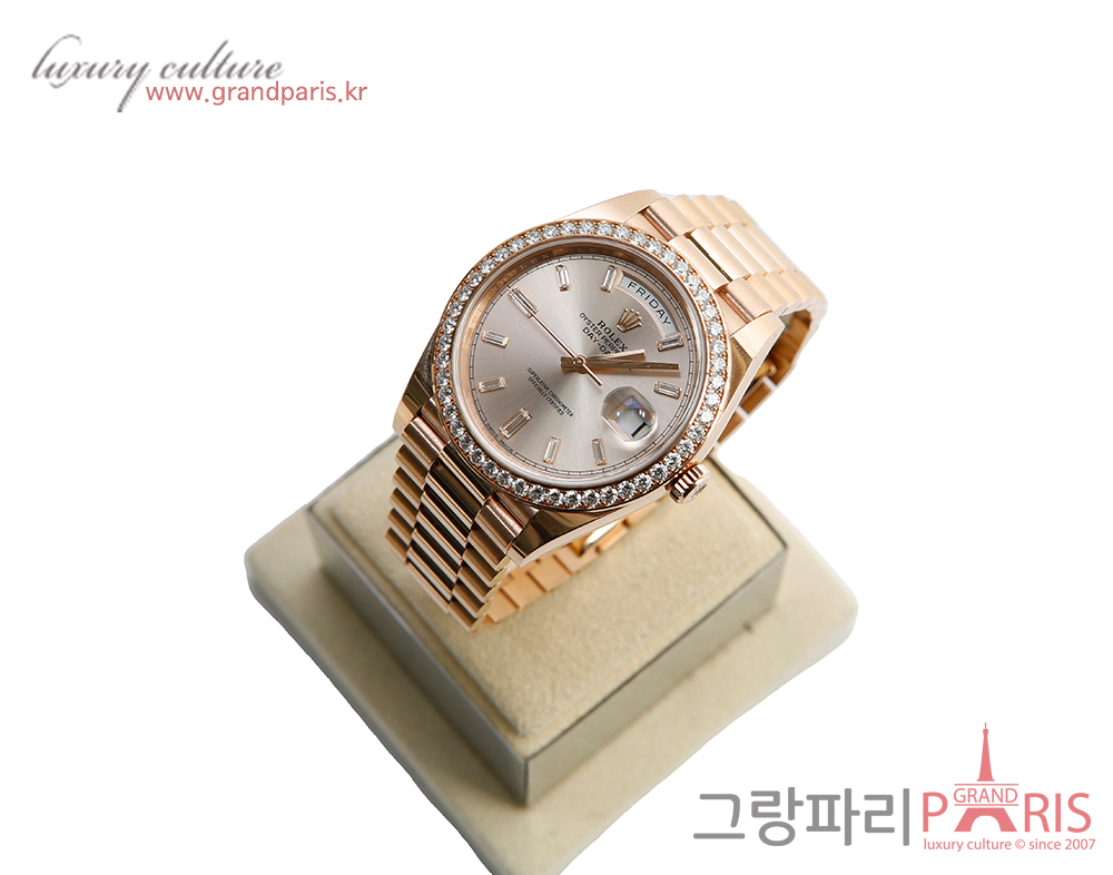 로렉스 데이데이트 40mm 다이아 로즈골드