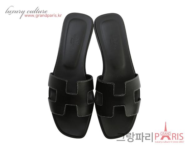 에르메스 오란 슬리퍼 블랙 38