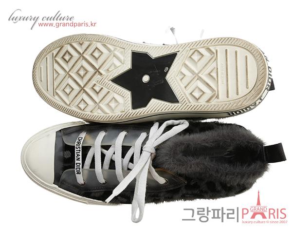 디올 Walk'n dior sneaker mizza 그레이 퍼 이펙트 니트 스니커즈 43