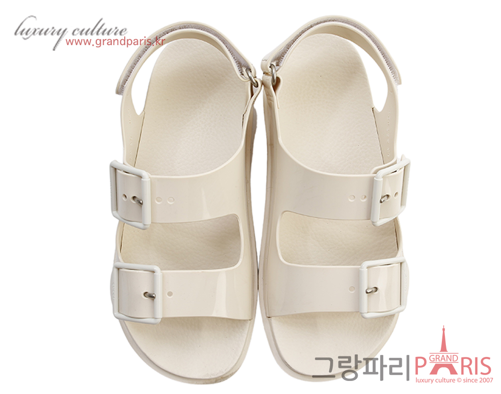 구찌 화이트 베이지 러버 샌들 38