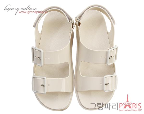 구찌 화이트 베이지 러버 샌들 38