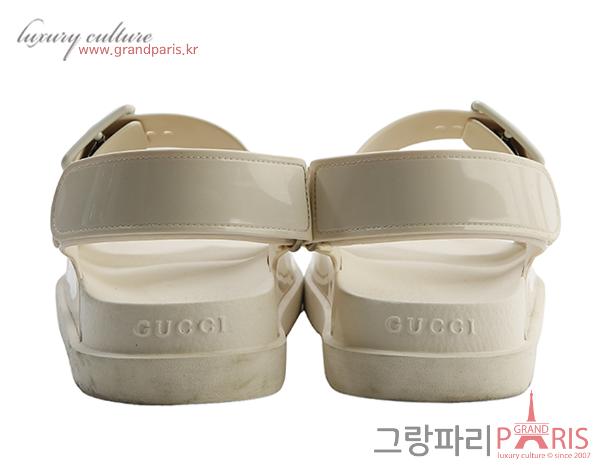 구찌 화이트 베이지 러버 샌들 38