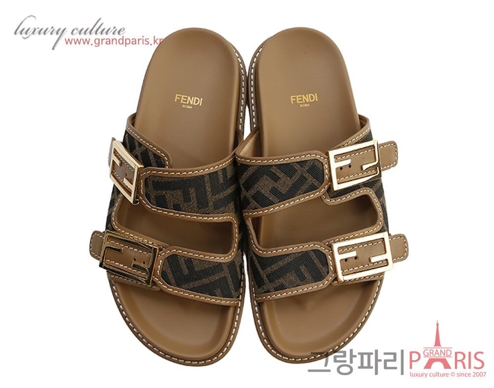 펜디 필 FF 패브릭 슬라이드 브라운 38
