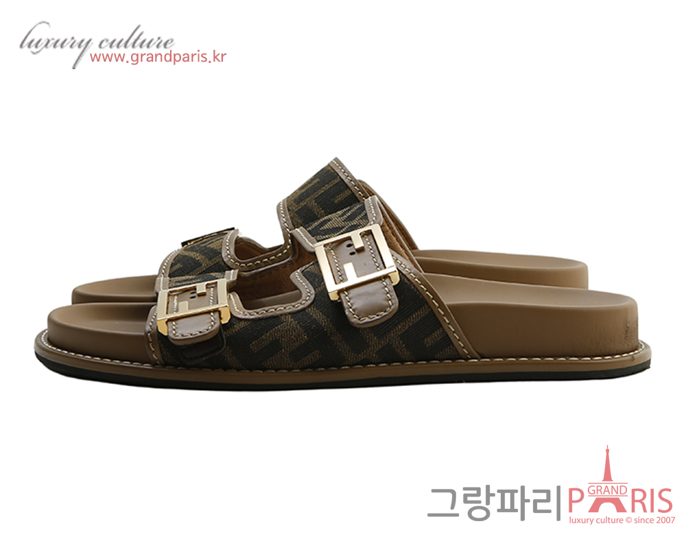 펜디 필 FF 패브릭 슬라이드 브라운 38