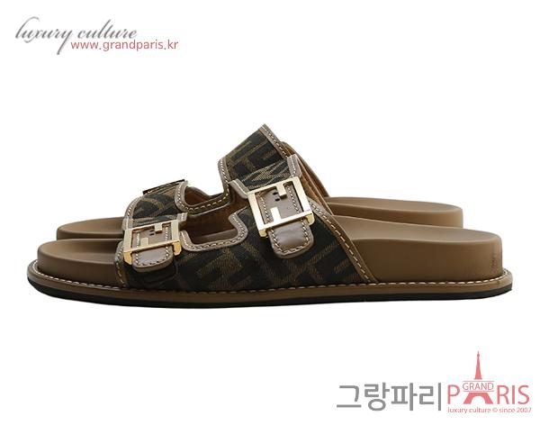 펜디 필 FF 패브릭 슬라이드 브라운 38