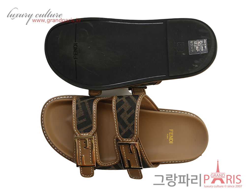 펜디 필 FF 패브릭 슬라이드 브라운 38