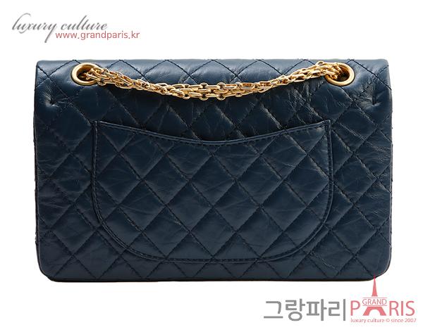샤넬 2.55 빈티지 스몰 다크 네이비 금장