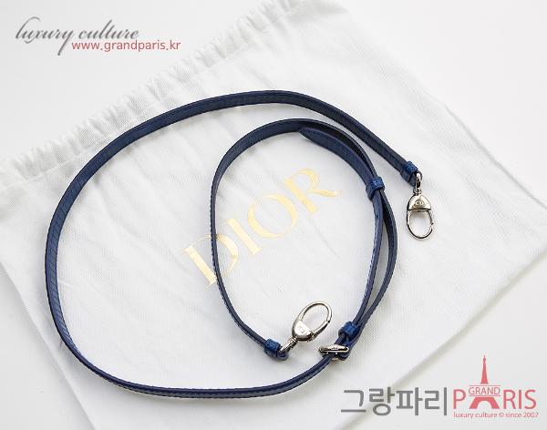 디올 레이디 디올 블록 참 미니 토트백 리쟈드 블루