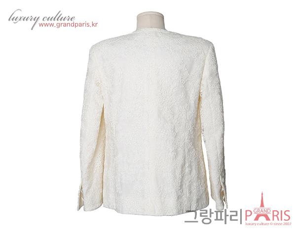 샤넬 아이보리 레이스 자켓 38