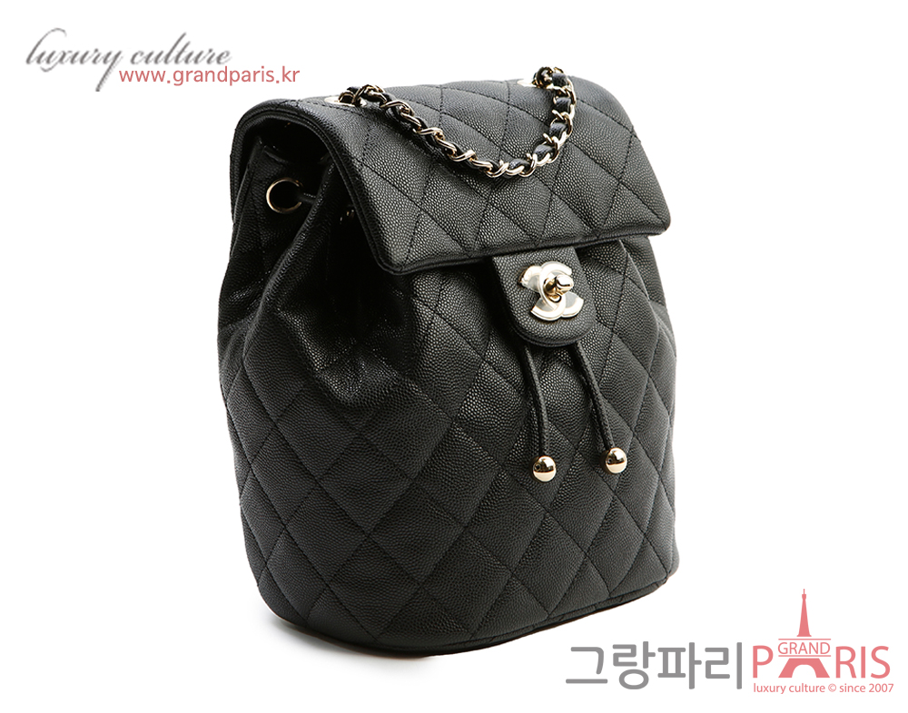 샤넬 어반 스피릿 백팩 스몰 블랙 샴페인골드