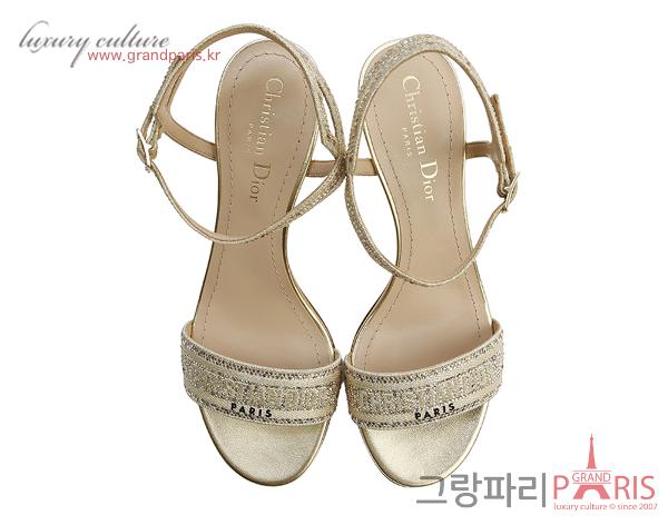 디올 디웨이 힐 샌들 골드 톤 36 1/2