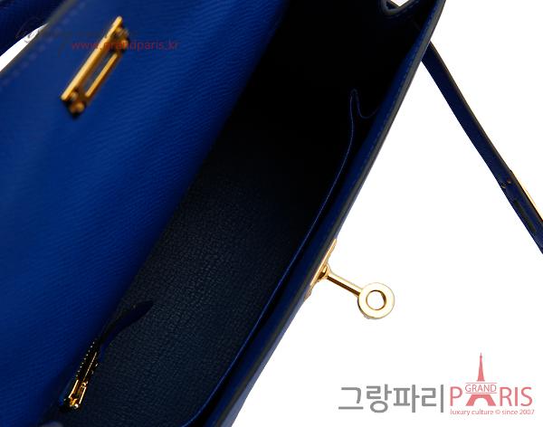 에르메스 셀리에 켈리 25 블루로얄 금장 U