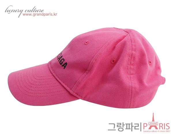 발렌시아가 엠브로이더드 코튼 로고 캡 핑크 L