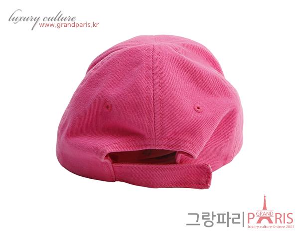 발렌시아가 엠브로이더드 코튼 로고 캡 핑크 L