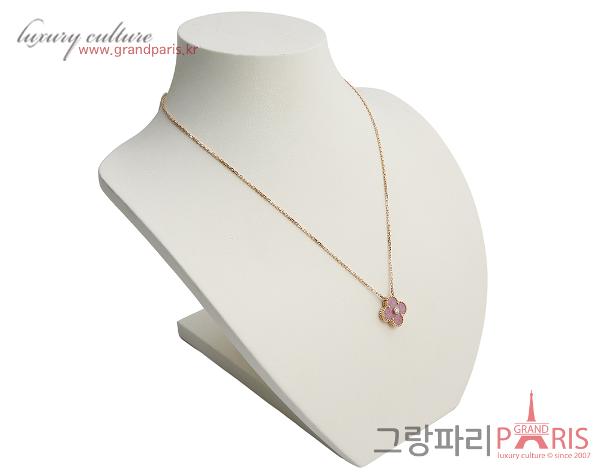 반클리프아펠 빈티지 알함브라 펜던트 로도나이트 핑크 골드