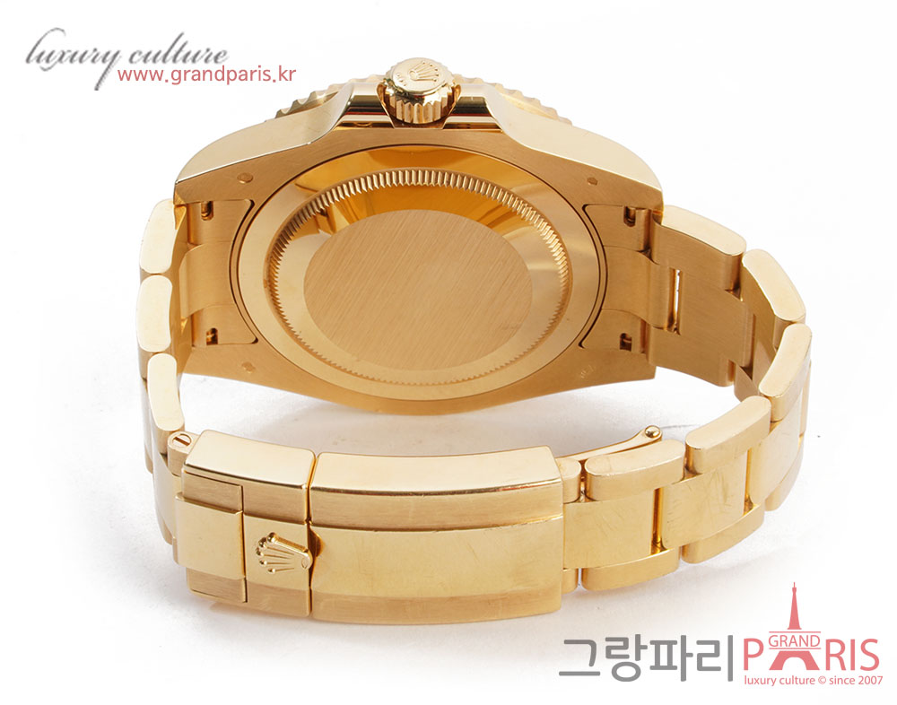 로렉스 GMT 마스터 II 오이스터 40mm 옐로우골드 그린다이얼 116718LN