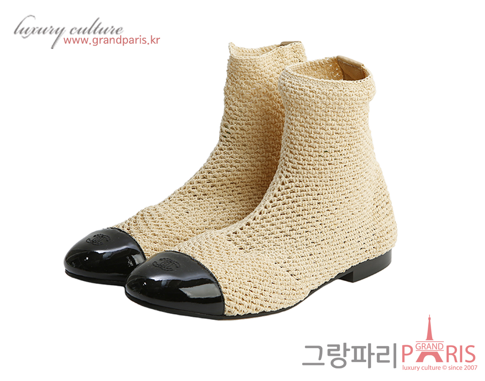 샤넬 메리 제인 메쉬 에크루 38