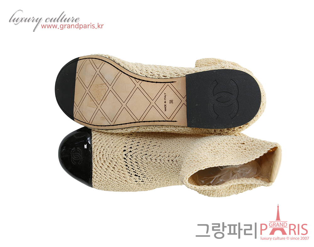 샤넬 메리 제인 메쉬 에크루 38