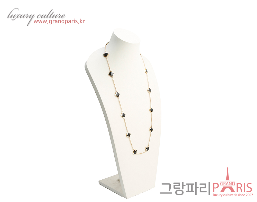 반클리프아펠 퓨어 알함브라 롱 네크리스 14 모티브 옐로우골드 오닉스