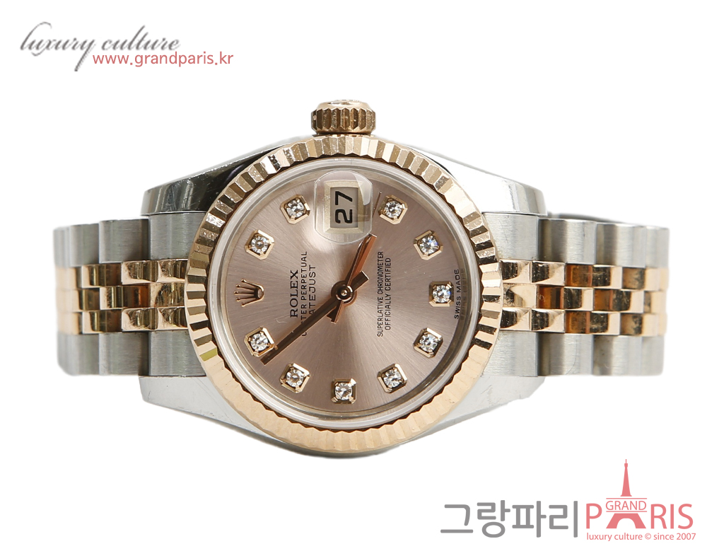 로렉스 레이디 데이저스트 26mm 10p 로즈골드 콤비