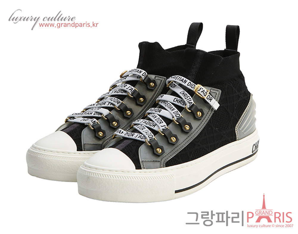 디올 Walk'n DIOR 스니커즈 까나쥬 테크니컬 메시 블랙 36