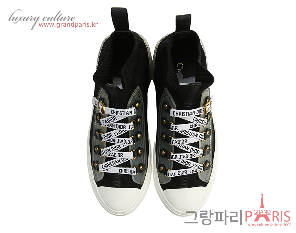 디올 Walk'n DIOR 스니커즈 까나쥬 테크니컬 메시 블랙 36