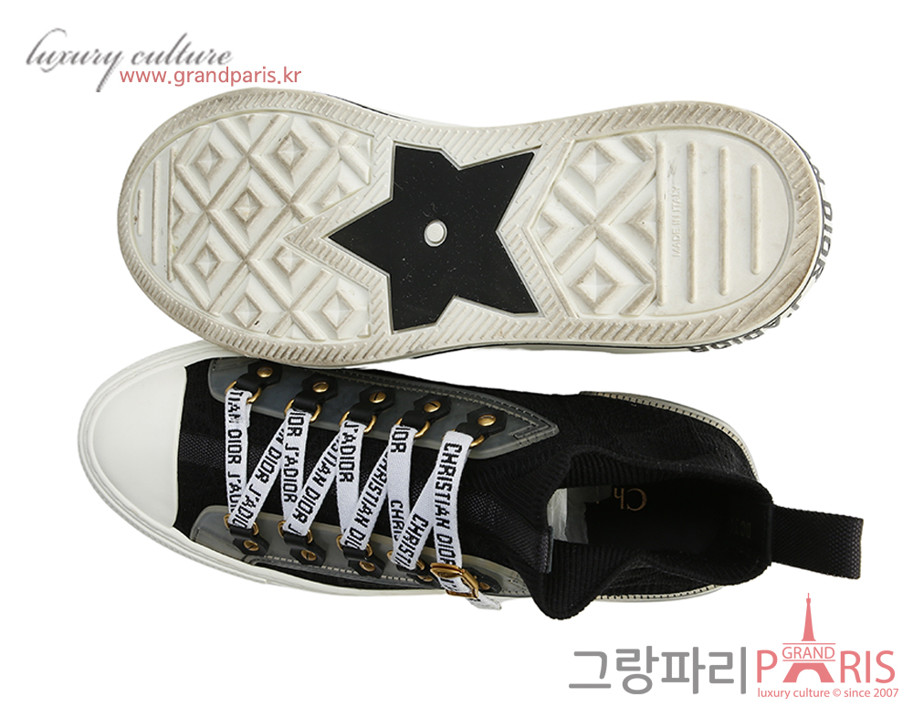 디올 Walk'n DIOR 스니커즈 까나쥬 테크니컬 메시 블랙 36