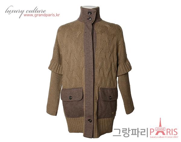 로로피아나 캐시미어 가디건 카키 브라운 48