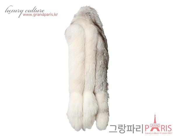 구찌 폭스 퍼 머플러 숄 베이지 그레이