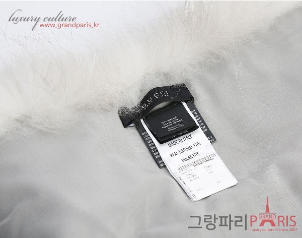 구찌 폭스 퍼 머플러 숄 베이지 그레이
