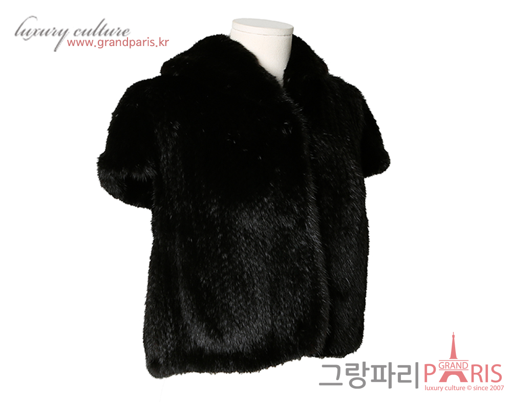 엘페 숏 슬리브 밍크 재킷