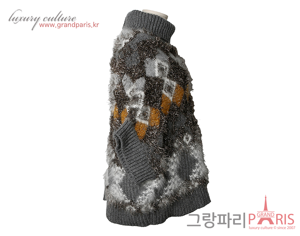 파비아나 필리피 시퀀 디테일 모크넥 케이프 니트 그레이 S