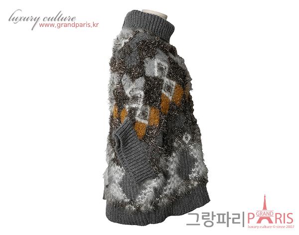 파비아나 필리피 시퀀 디테일 모크넥 케이프 니트 그레이 S