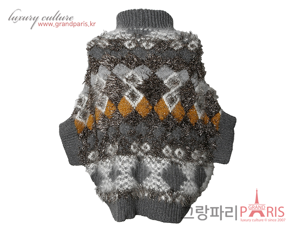 파비아나 필리피 시퀀 디테일 모크넥 케이프 니트 그레이 S