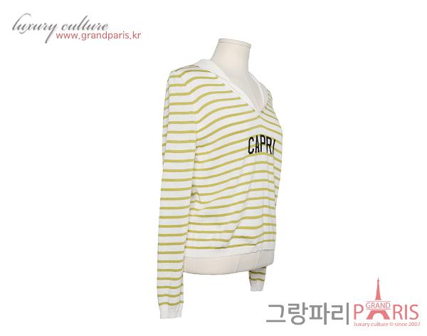 디올 리비에라 카프리 마리니에르 실크 코튼 니트 라임 화이트 38