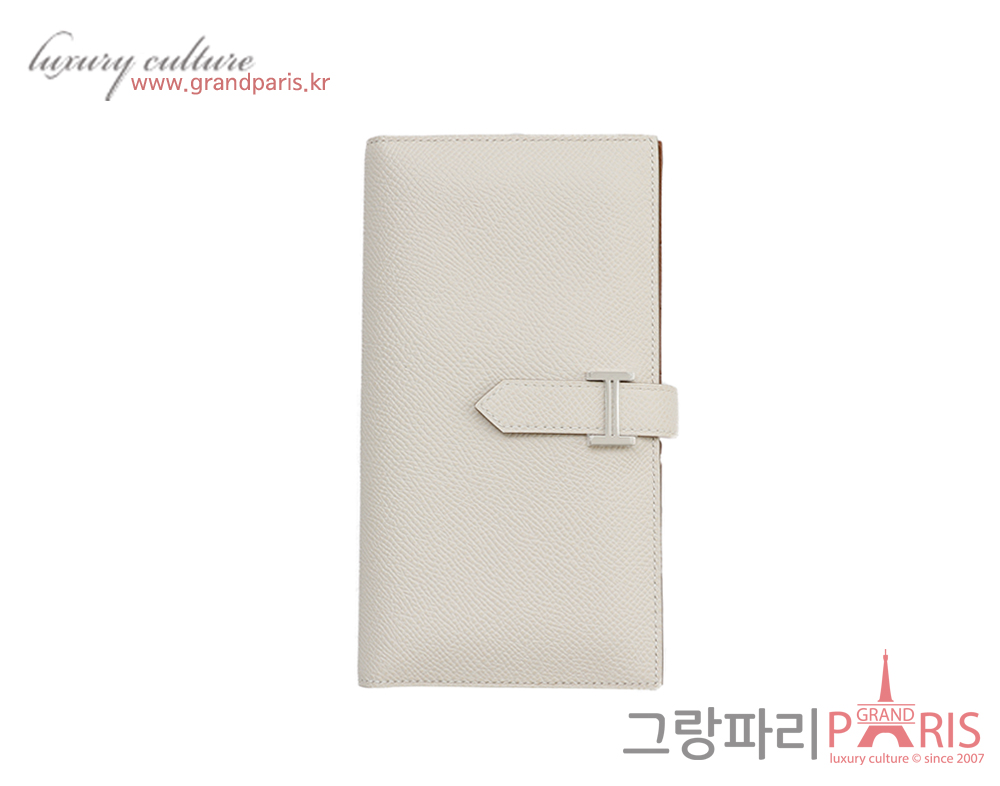 에르메스 베안 장지갑 크레 골드 은장 B